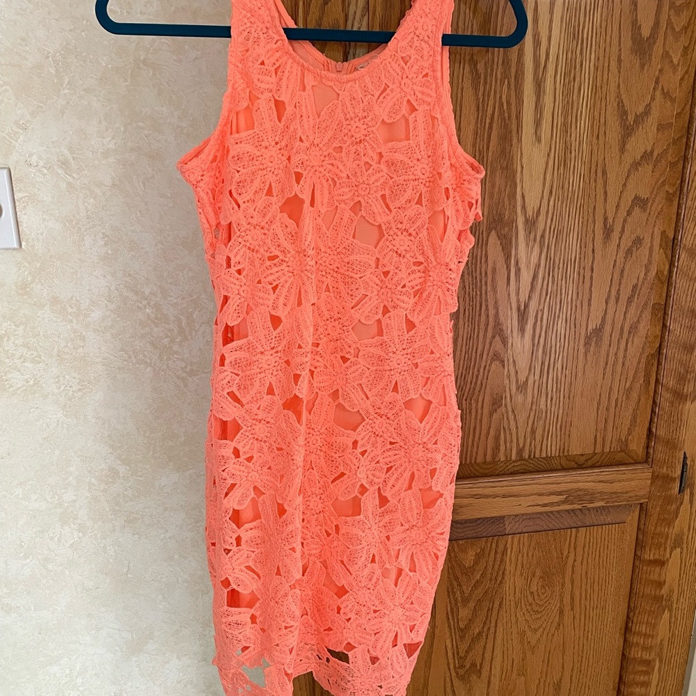 Neon peach dress